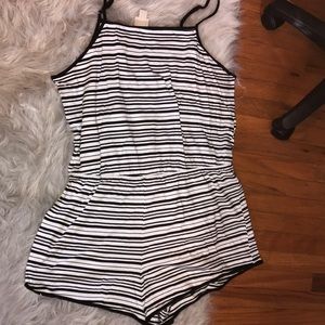 striped romper.